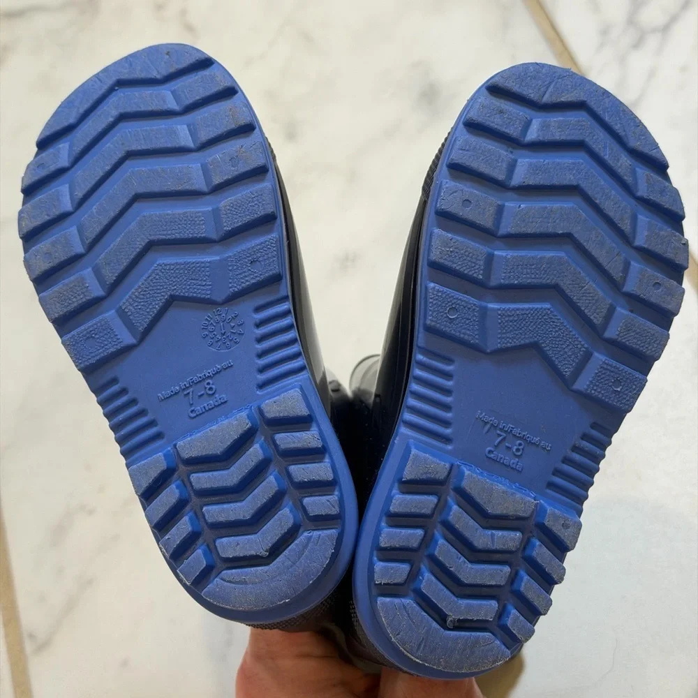 Navy Blue Puddle Jumpers | Wonder Nation Boys Rain Boots | Size 7-8
